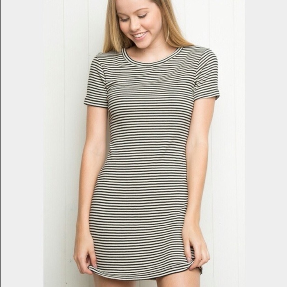Brandy Melville black and white striped dress